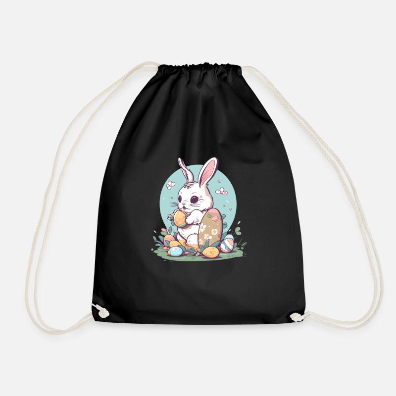 Osterhase - Turnbeutel - Schwarz