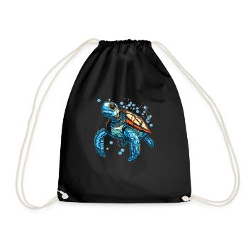 Turtle est composé de pixels - Sac de sport léger - noir - Devant