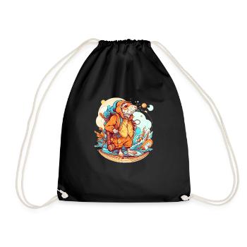 The mole rat on a long walk - Drawstring Bag - black - Front