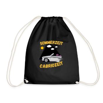 Cabrio Fahrer Shirt Geschenke Cabriolet Spruch - Turnbeutel - Schwarz - Vorne