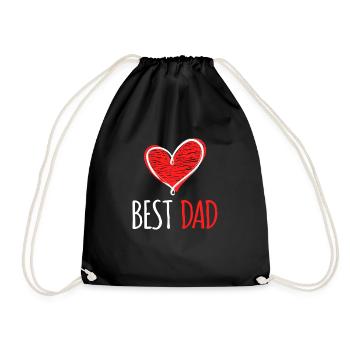 Niedlich Beste Papa Herz Liebe Vatertag Papa - Turnbeutel - Schwarz - Vorne