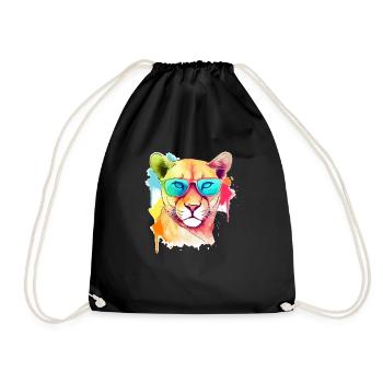 Rak the cougar - Drawstring Bag - black - Front