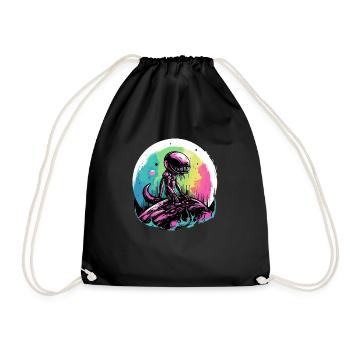 Ali the Alien - Drawstring Bag - black - Front