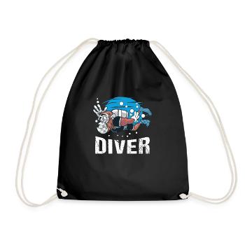 Tauchen Diving Taucherbrille Meer Sporttaucher - Turnbeutel - Schwarz - Vorne