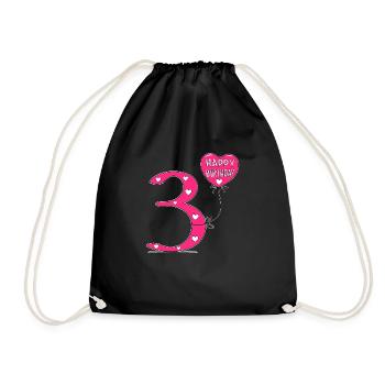3 Anniversaire Joyeux anniversaire - Sac de sport léger - noir - Devant