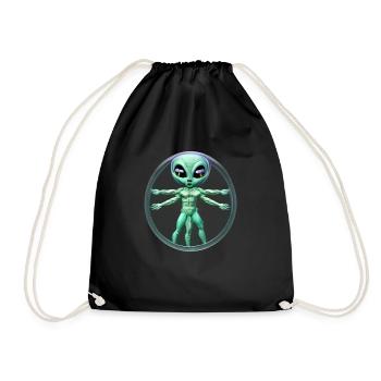 Alien de Vinci - Turnbeutel - Schwarz - Vorne