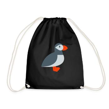 Puffin bird - Drawstring Bag - black - Front