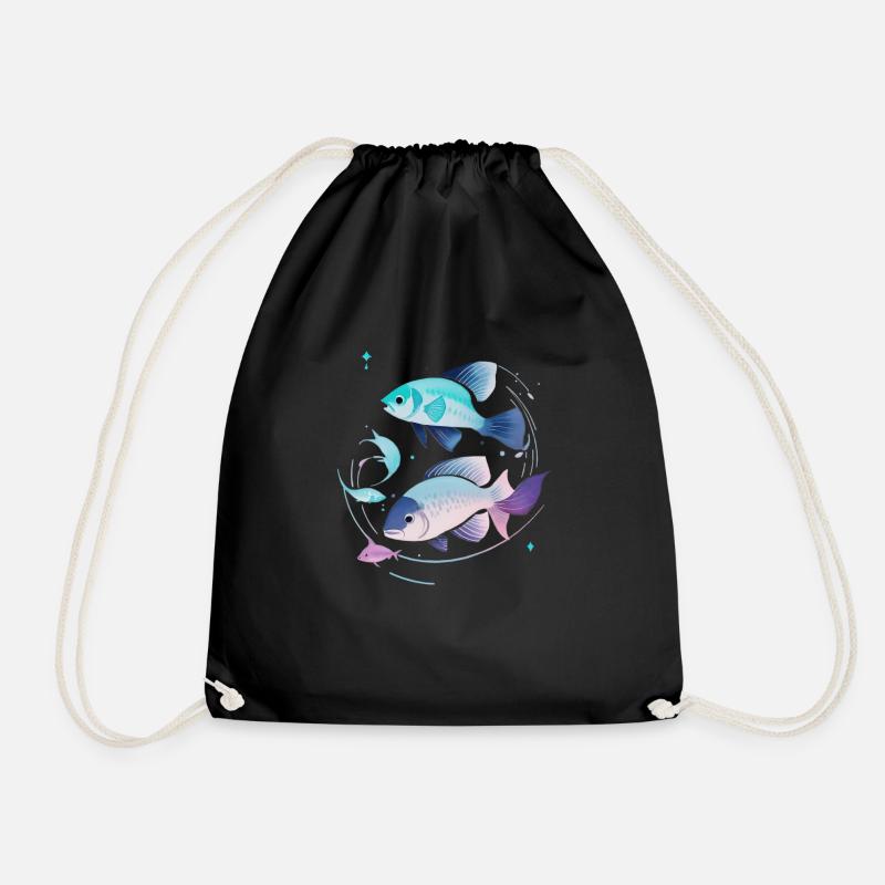 Fische - Turnbeutel - Schwarz