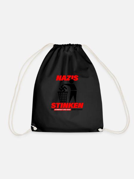 2023 05 shirt nzs stinken back schwarz rot Druck - Turnbeutel - Schwarz
