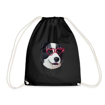 Hund - Turnbeutel - Schwarz - Vorne