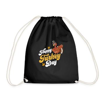Bonne fête de la dinde, célébration de l’Action de grâce - Sac de sport léger - noir - Devant
