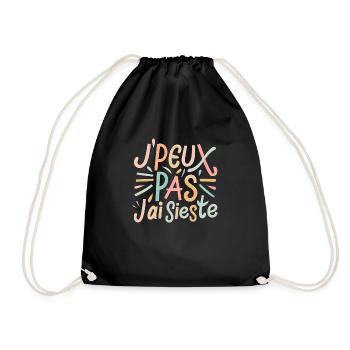 J'peux pas j'ai sieste - Sac de sport léger - noir - Devant
