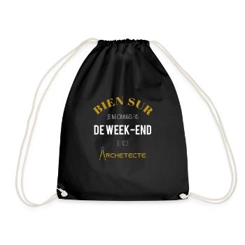 Je ne connais pas de week end je suis archetecte - Sac de sport léger - noir - Devant