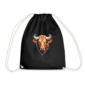 Bull - Drawstring Bag - black - Front