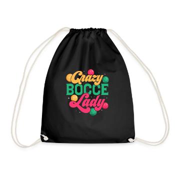 Crazy Bocce Lady Player Team Petangue - Drawstring Bag - black - Front