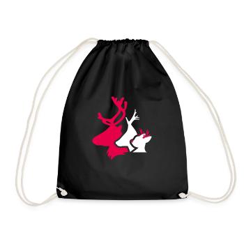 Cute deer heads to the Christmas - Drawstring Bag - black - Front