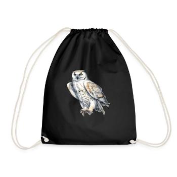 SnowyOwl 05 - Turnbeutel - Schwarz - Vorne