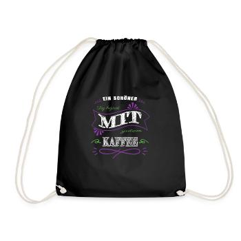 geek geschenk bday lieben coffeeshop geschenkidee - Turnbeutel - Schwarz - Vorne