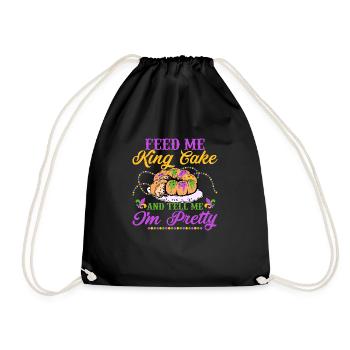 Nourrissez-moi de gâteau des rois et dites-moi que je suis jolie de carnaval - Sac de sport léger - noir - Devant