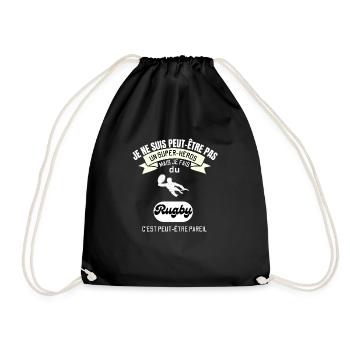 rugby super heros humour rugbyman humoristique - Sac de sport léger - noir - Devant