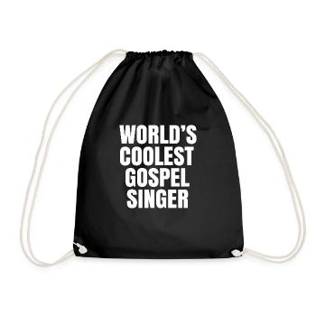 world's coolest gospel singer - Drawstring Bag - black - Front