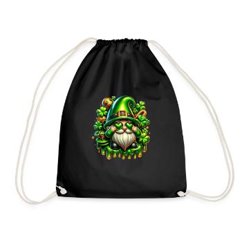 St.Patricks Day - Gnome - Turnbeutel - Schwarz - Vorne