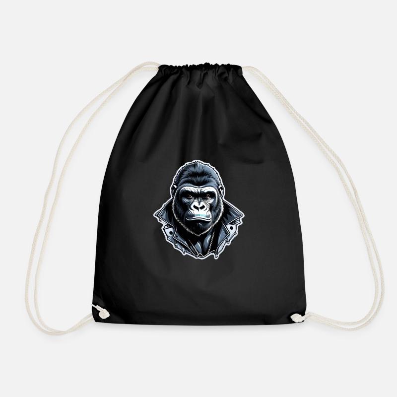 Gorilla mit Goldkette - Turnbeutel - Schwarz