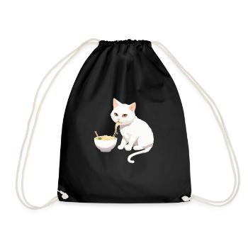 Chat qui mange des ramens #1 - Sac de sport léger - noir - Devant