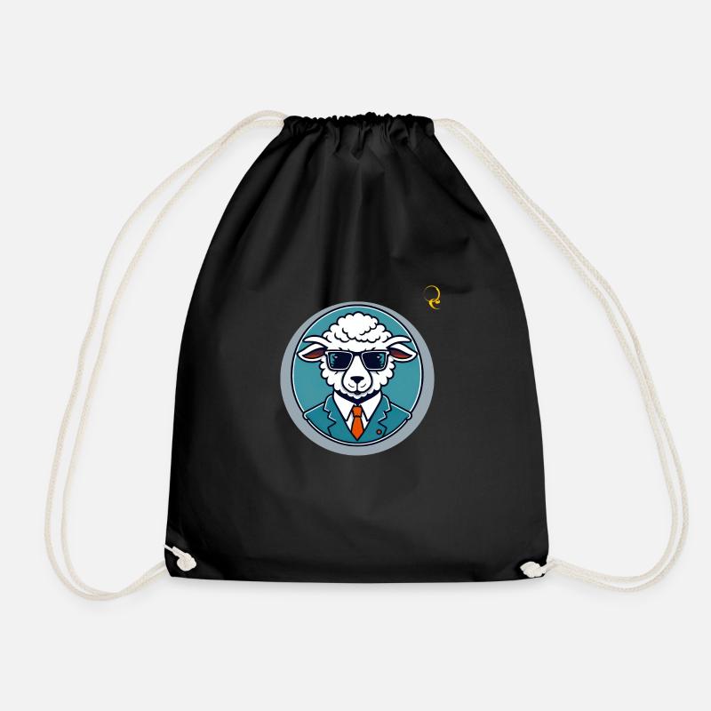 HEAD SHEEP - Drawstring Bag - black