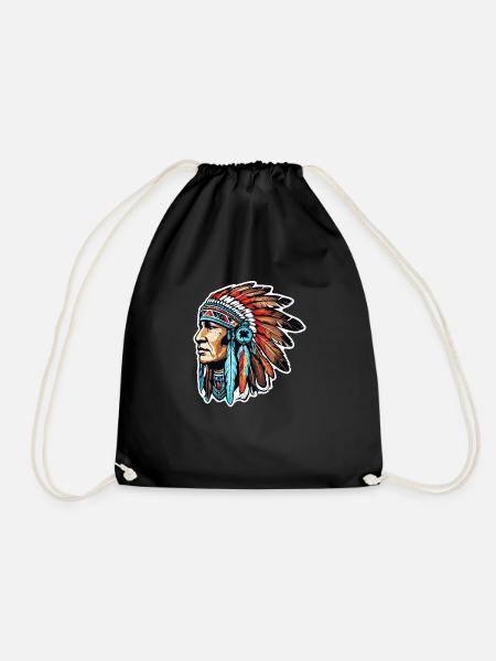 indien - natif americain - usa - Sac de sport léger - noir