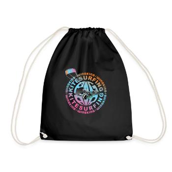 Windkind Kitesurfing - Turnbeutel - Schwarz - Vorne