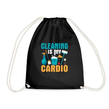 Le nettoyage est mon nettoyant d’entretien cardio - Sac de sport léger - noir - Devant