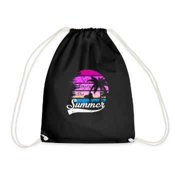 Vacation early summer late summer summer holiday holiday sea - Drawstring Bag - black - Front