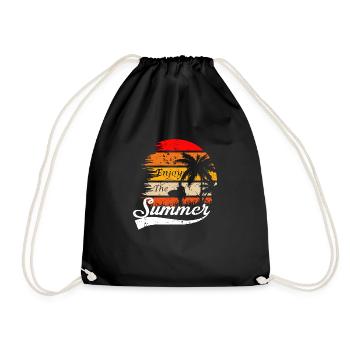 Vacation early summer late summer summer holiday holiday sea - Drawstring Bag - black - Front
