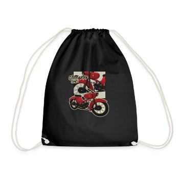 Moineau (rouge) // Illustration - Sac de sport léger - noir - Devant