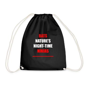 Bats Nature's Night Time Ninjas - Drawstring Bag - black - Front