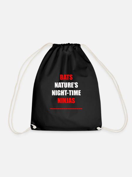 Bats Nature's Night Time Ninjas - Drawstring Bag - black