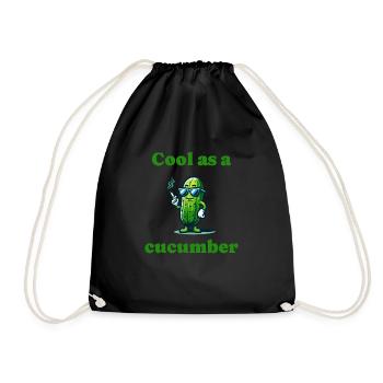 Cool as a cucumber coole Gurke - Turnbeutel - Schwarz - Vorne