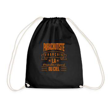 "French Parachutist, Celestial Perfection" Orange - Drawstring Bag - black - Front