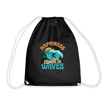 Certified Badass Forklift Operator Surfboard Surfe - Drawstring Bag - black - Front