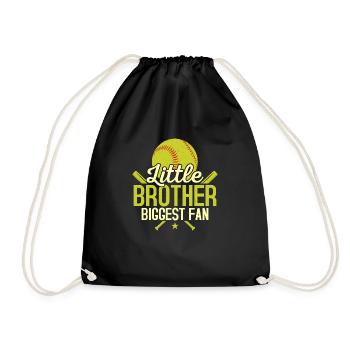 Little Brother Biggest Fan Baseball Softball - Turnbeutel - Schwarz - Vorne