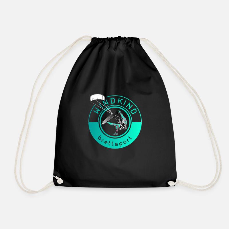 Windkind kiter - Drawstring Bag - black