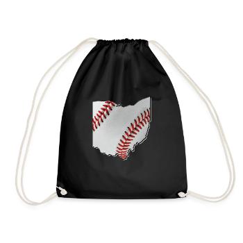 Ohio (United States) | real baseball | Map - Drawstring Bag - black - Front
