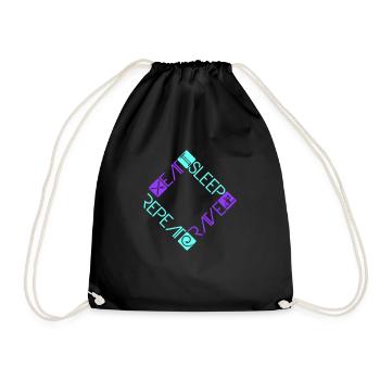 Manger Dormir Rave Répéter Nourriture Sommeil Corbeau Dire - Sac de sport léger - noir - Devant