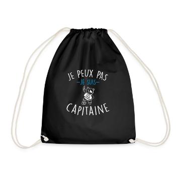 je peux pas je suis capitaine - Sac de sport léger - noir - Devant