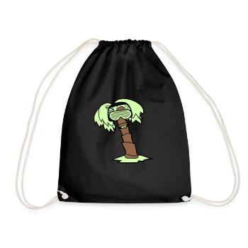DJ Palm Tree Holiday Beach Summer Holiday Tree Party - Drawstring Bag - black - Front