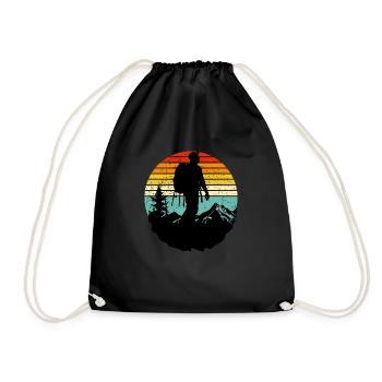 Hiking in the mountains - Drawstring Bag - black - Front