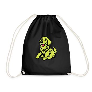 Dog Comic Animal - Drawstring Bag - black - Front