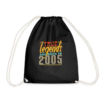 Wahre Legenden werden im Jahr 2005 geboren Vintage Geburtstag - Turnbeutel - Schwarz - Vorne