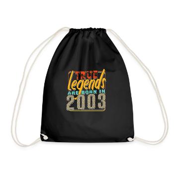 Wahre Legenden werden im Jahr 2003 geboren Vintage Geburtstag - Turnbeutel - Schwarz - Vorne